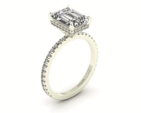 Classic Emerald Hidden Halo With Diamond shank