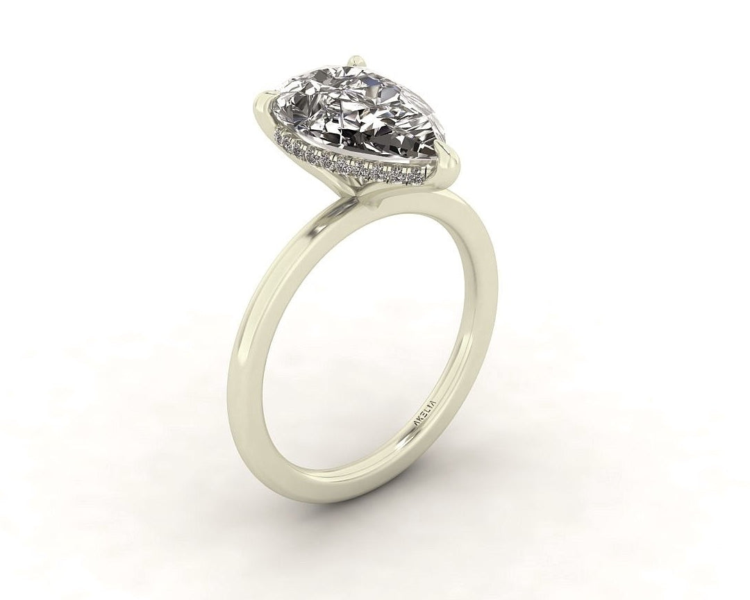 Classic Pear Gallery Engagement Ring