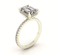 Classic Emerald Gallery With Diamond shank