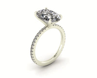 Classic Oval Solitaire With Diamond Shank