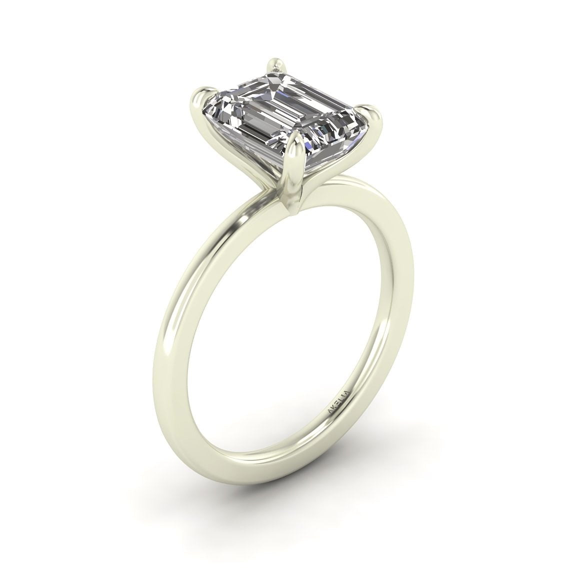 Classic Emerald Solitaire Engagement Ring