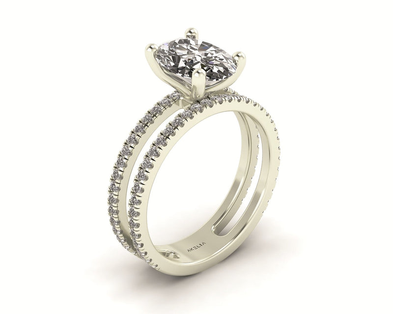 Double Band Oval Engagement