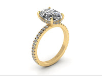 Classic Oval Gallery With Diamond Shank