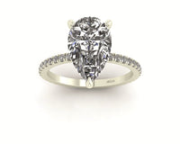Classic Pear Solitaire With Diamond Shank