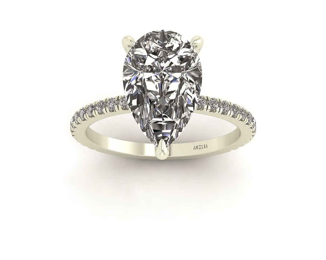Classic Pear Solitaire With Diamond Shank