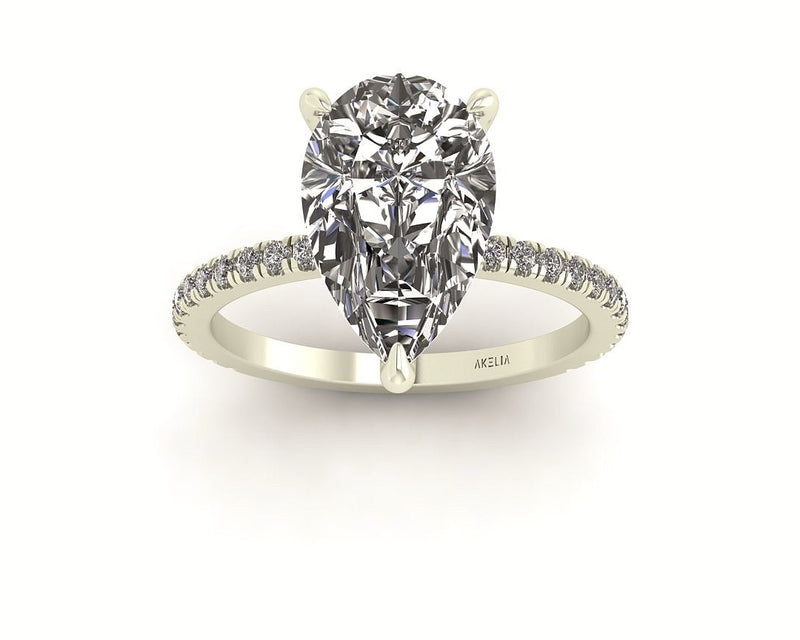 Classic Pear Solitaire With Diamond Shank