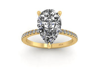 Classic Pear Solitaire With Diamond Shank