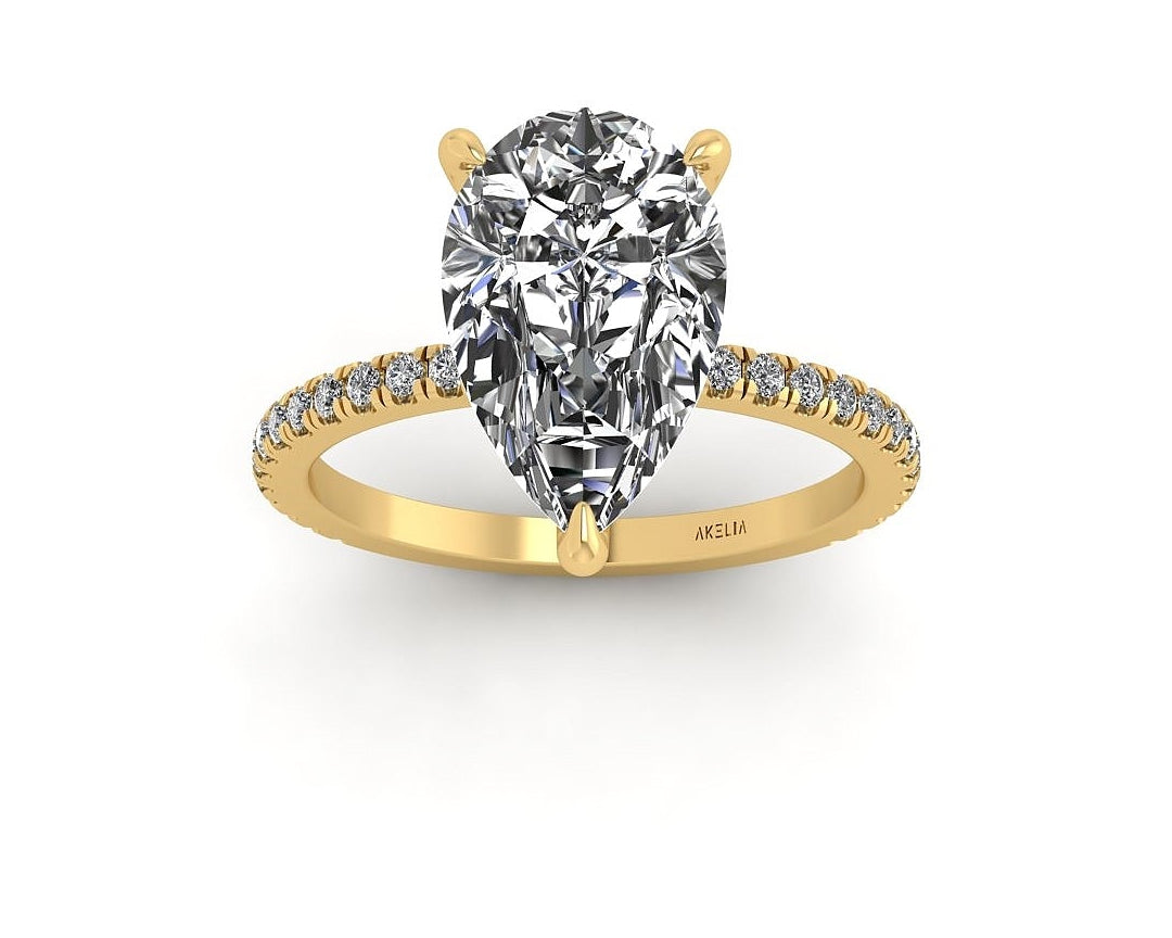 Classic Pear Solitaire With Diamond Shank
