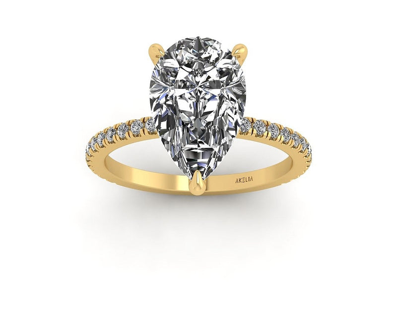 Classic Pear Solitaire With Diamond Shank