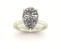 Clasped Pear Halo Pavé Engagement Ring