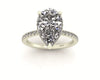 Clasped Pear Halo Pavé Engagement With Diamond Shank