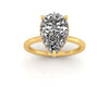 Clasped Pear Halo Pavé Engagement Ring