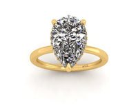 Clasped Pear Halo Pavé Engagement Ring
