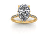 Clasped Pear Halo Pavé Engagement With Diamond Shank