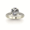 Celeste Round Hidden Halo Three Row Micro pavé Engagement Ring