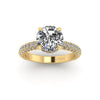 Celeste Round Hidden Halo Three Row Micro pavé Engagement Ring