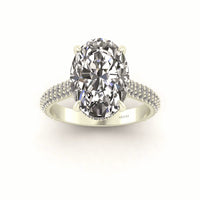 Clasped Cathedral Three Row Halo Engagement Ring