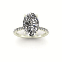 Classic Oval Solitaire With Diamond Shank