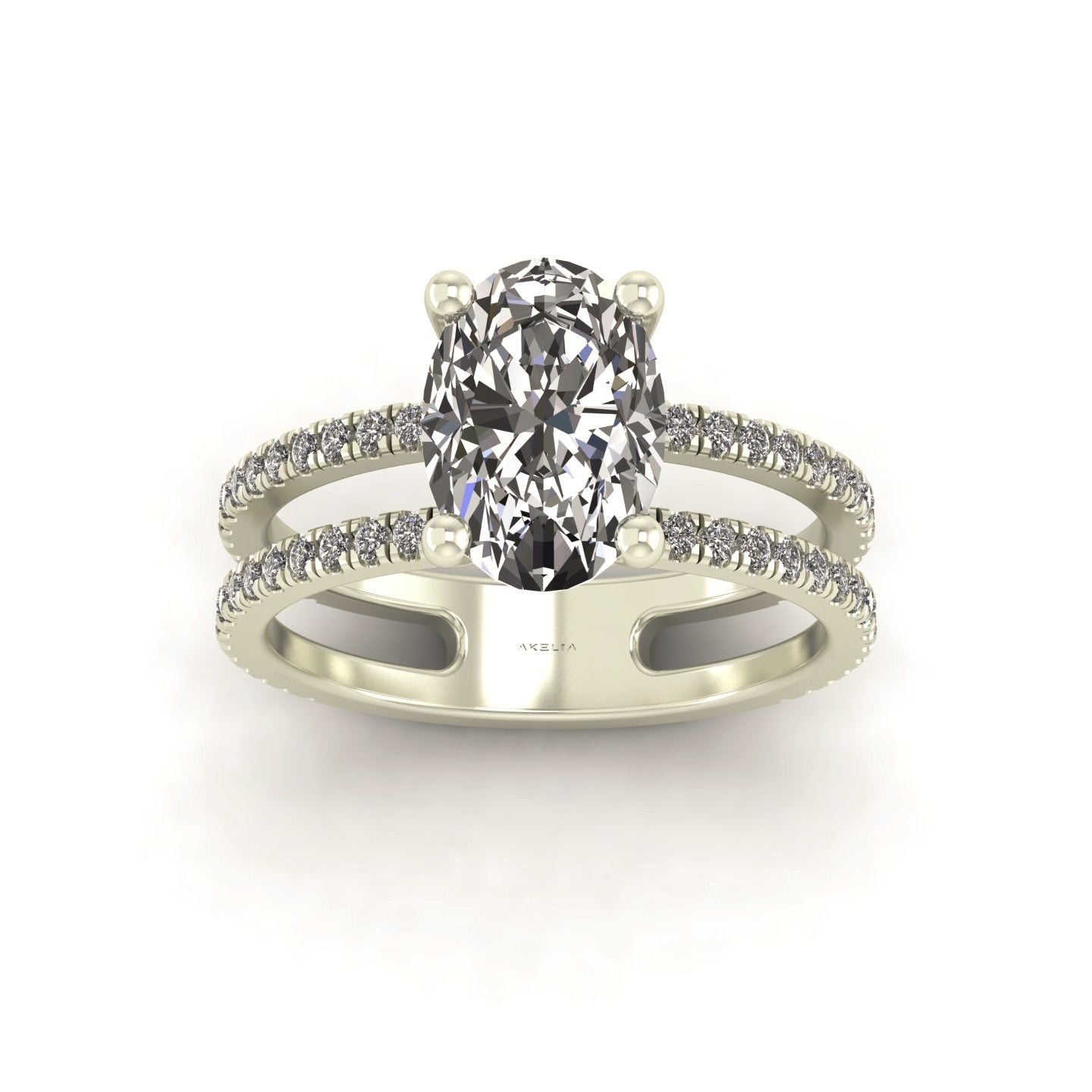 Double Band Oval Engagement