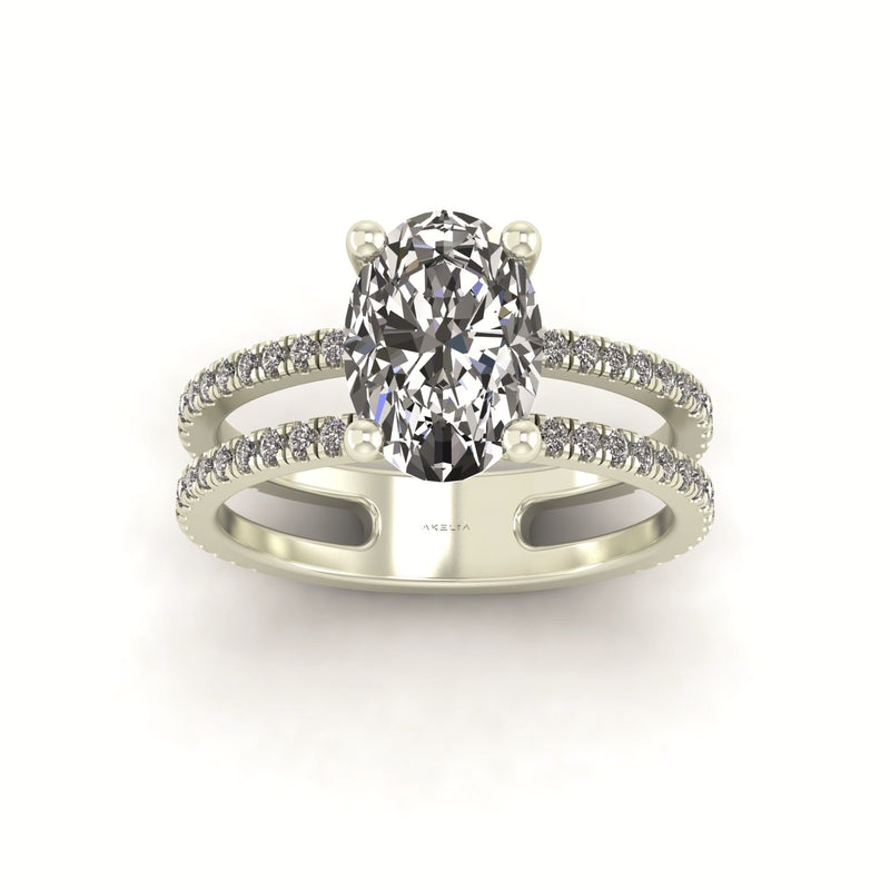 Double Band Oval Engagement