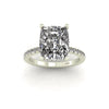 Classic Elongated Cushion Hidden Halo With Diamond shank