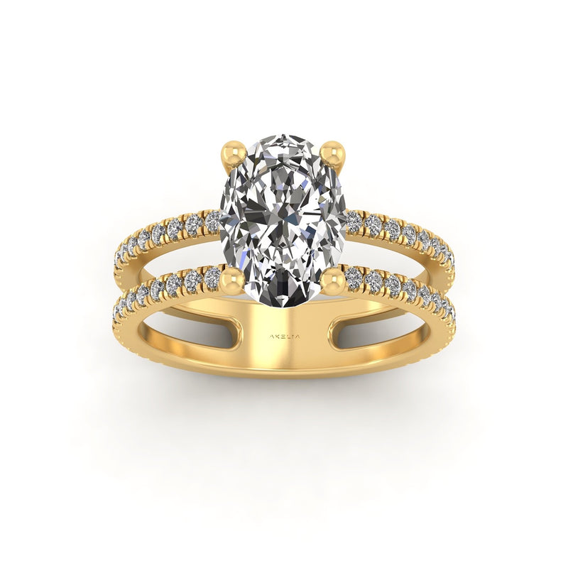 Double Band Oval Engagement