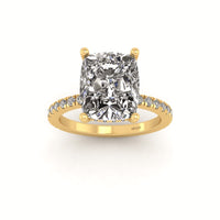 Classic Elongated Cushion Hidden Halo With Diamond shank
