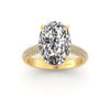 Clasped Cathedral Three Row Halo Engagement Ring