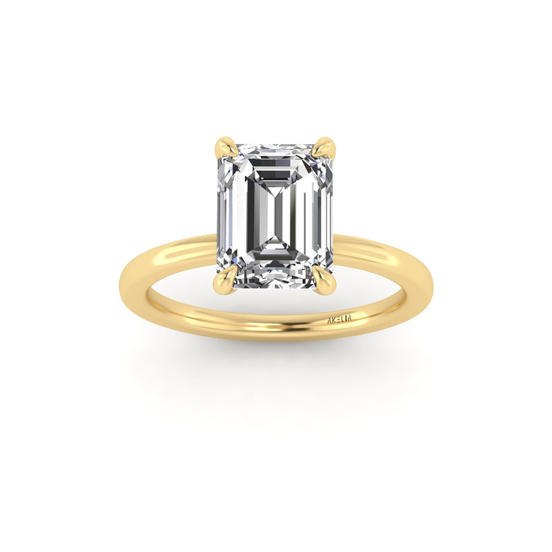 Classic Emerald Solitaire Engagement Ring