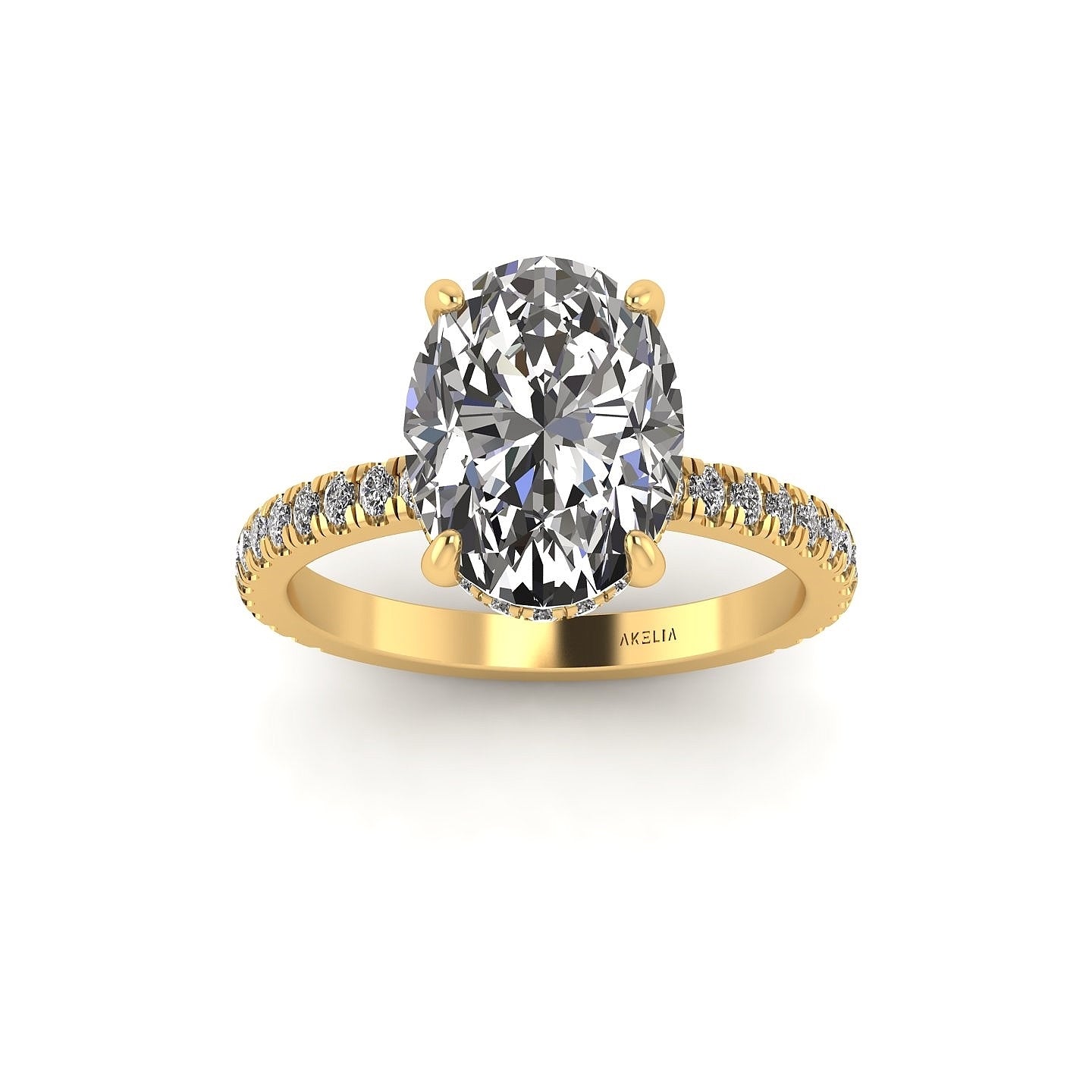 Classic Oval Gallery With Diamond Shank