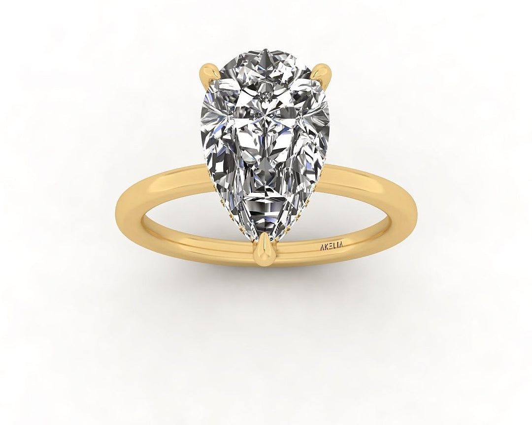 Classic Pear Gallery Engagement Ring