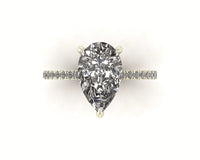 Classic Pear Solitaire With Diamond Shank