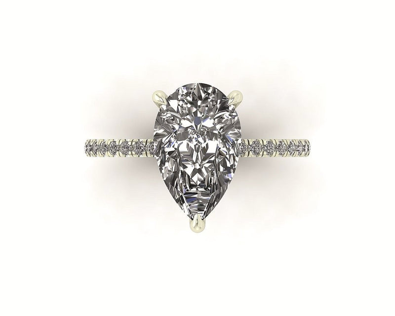 Classic Pear Solitaire With Diamond Shank