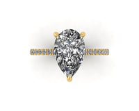 Classic Pear Solitaire With Diamond Shank