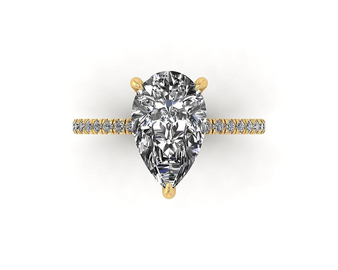 Classic Pear Solitaire With Diamond Shank