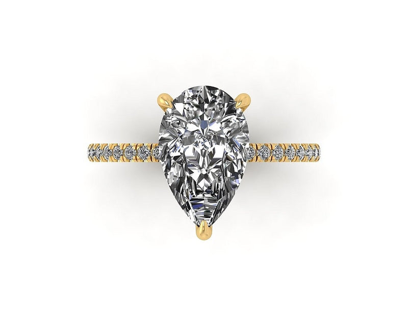 Classic Pear Solitaire With Diamond Shank