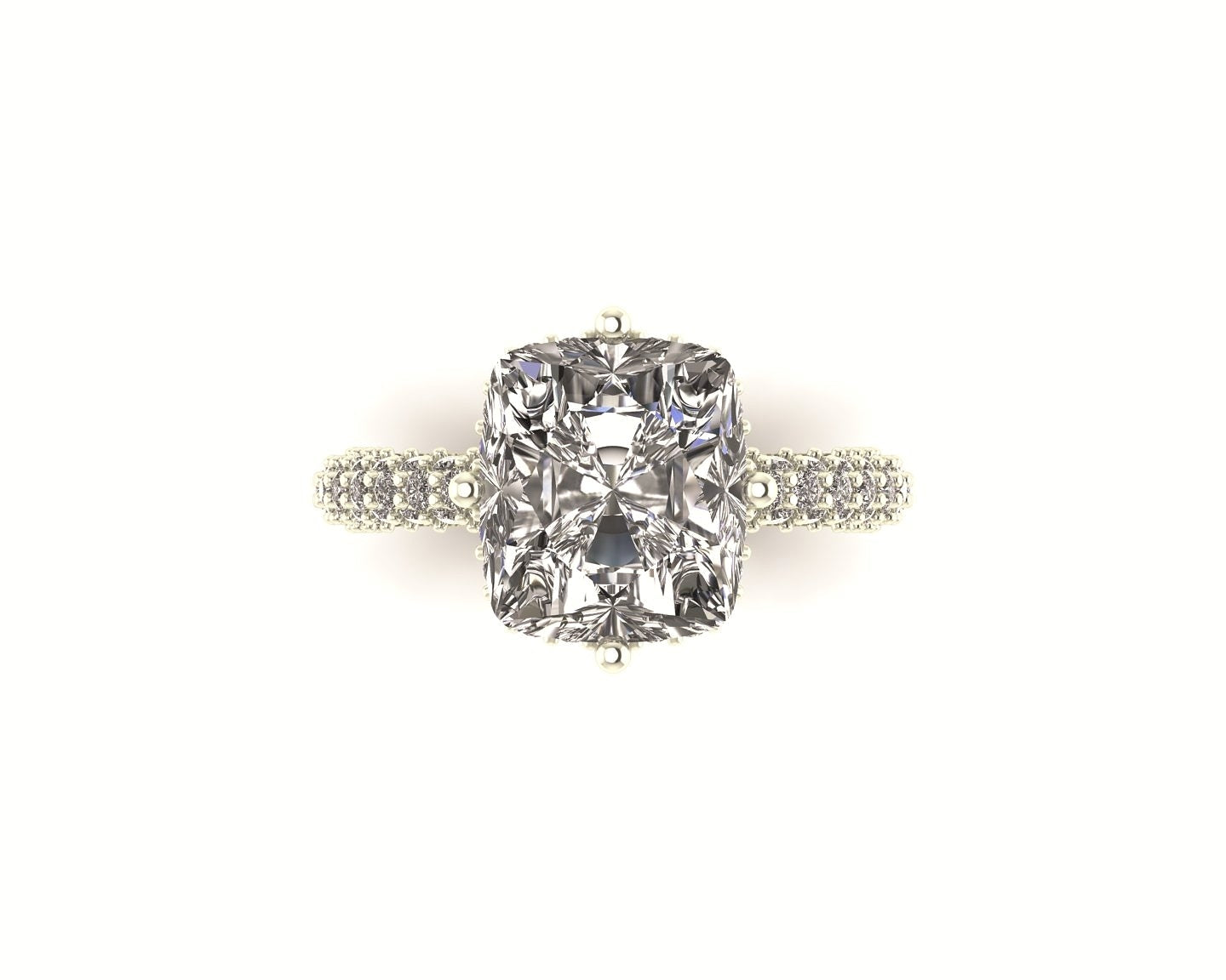 Lumière Cushion Hidden Halo Diamond Ring