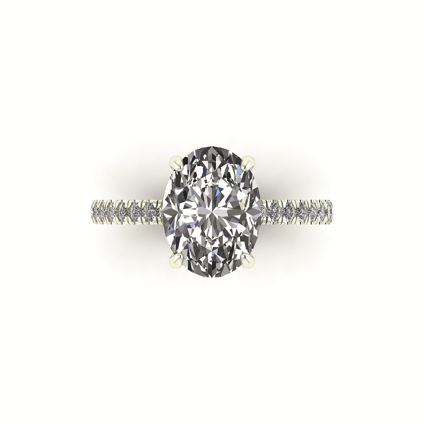 Classic Oval Gallery With Diamond Shank