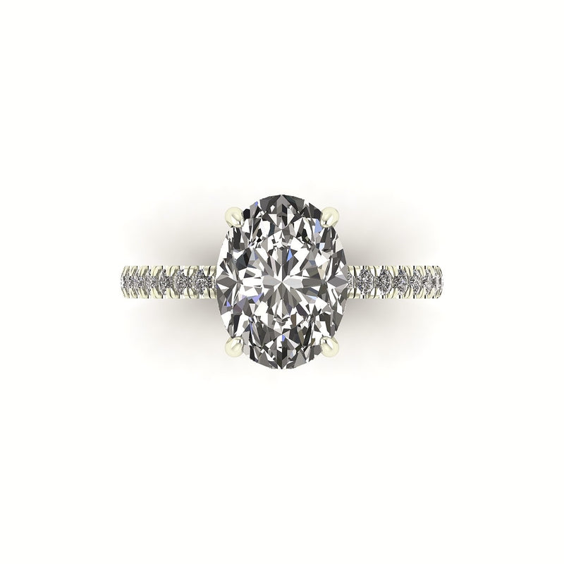 Classic Oval Gallery With Diamond Shank