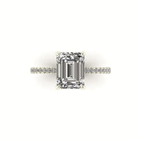 Classic Emerald Hidden Halo With Diamond shank
