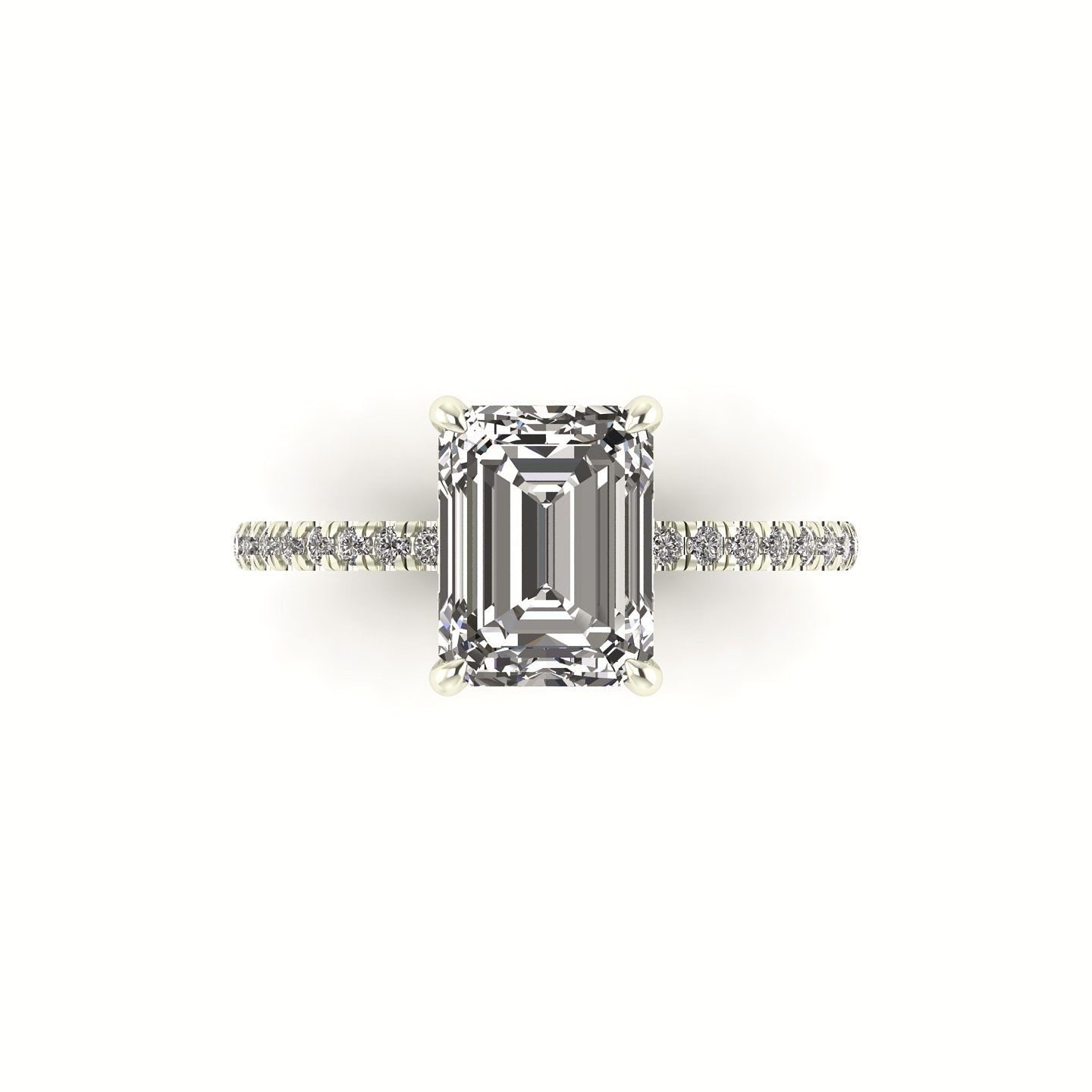 Classic Emerald Hidden Halo With Diamond shank