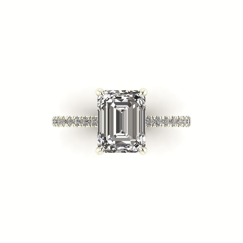 Classic Emerald Hidden Halo With Diamond shank