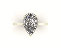 Clasped Pear Halo Pavé Engagement Ring