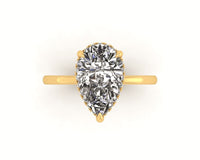 Clasped Pear Halo Pavé Engagement Ring