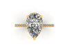 Clasped Pear Halo Pavé Engagement With Diamond Shank
