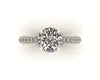 Celeste Round Hidden Halo Three Row Micro pavé Engagement Ring