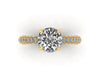 Celeste Round Hidden Halo Three Row Micro pavé Engagement Ring