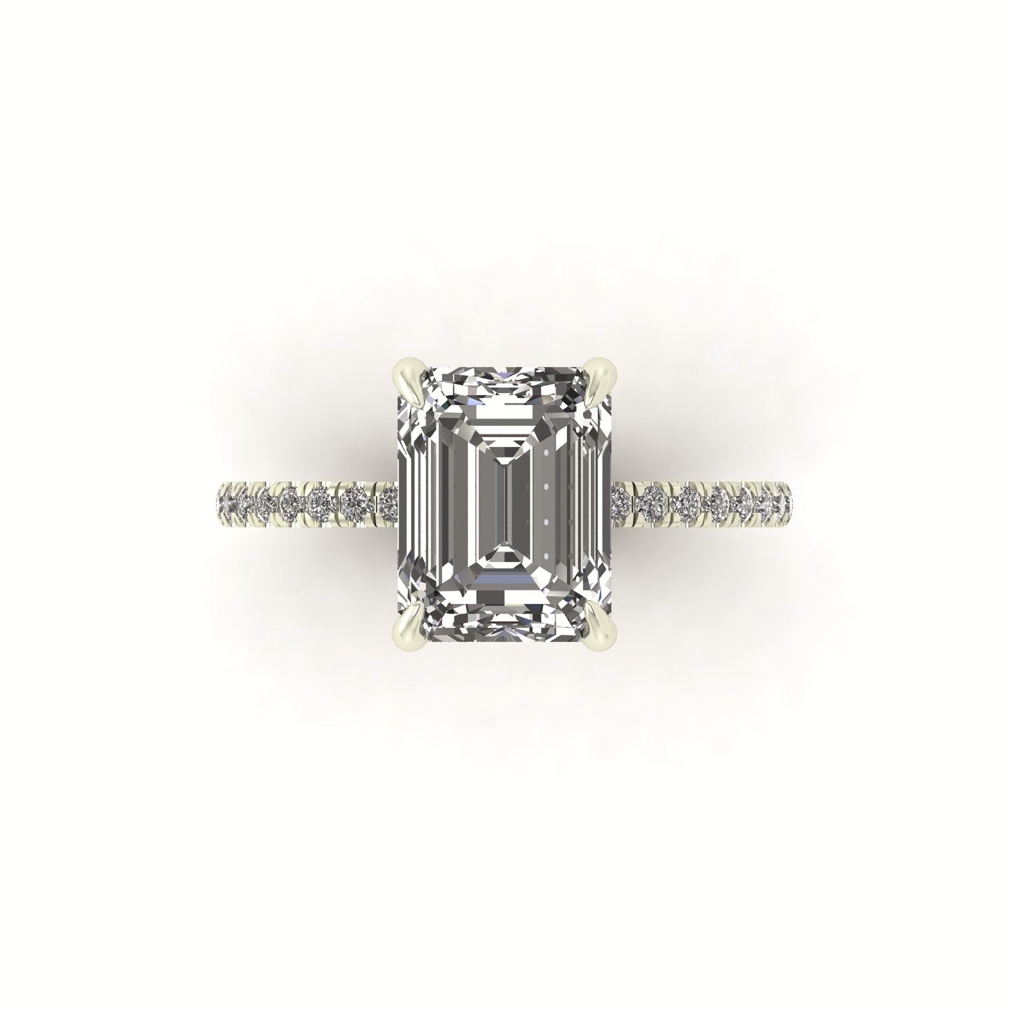 Classic Emerald Gallery With Diamond shank