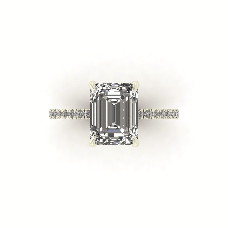 Classic Emerald Gallery With Diamond shank