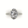 Clasped Cathedral Three Row Halo Engagement Ring